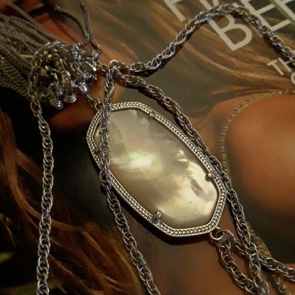 Kendra Scott Rayne Mother of Pearl tassel necklace - Picture 5 of 5